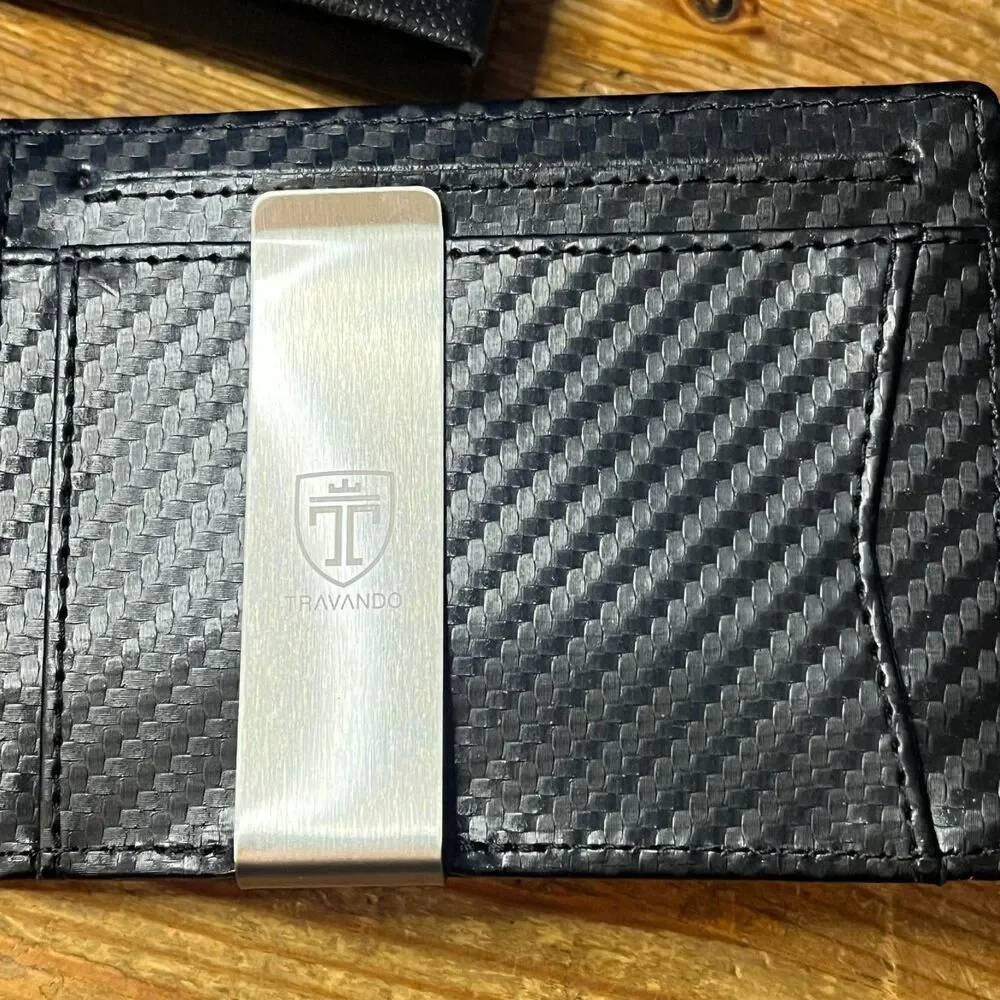 TRAVANDO Mens Slim Wallet with Money Clip Bifold New in Box